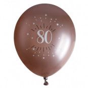 Ballonger Roséguld 80 år, 6-pack