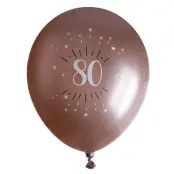 Ballonger Roséguld 80 år, 6-pack