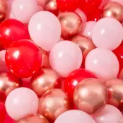 Ballonger Roséguld/Rosa/Röd - 100-pack