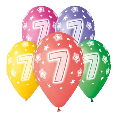 Ballonger Siffra 7 Flerfärgade - 5-pack