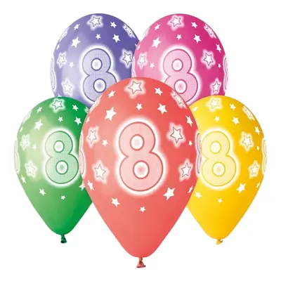 Ballonger Siffra 8 Flerfärgade - 5-pack