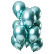 Ballonger Spegeleffekt grön 33 cm 12-pack