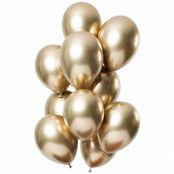 Ballonger Spegeleffekt guld 33 cm 12-pack