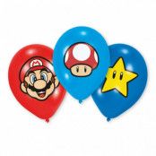 Ballonger Super Mario med färgtryck 6-pack