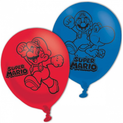 Ballonger Super Mario röda&blåa 6-pack