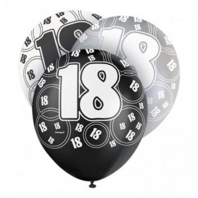 Ballonger Svart/Vit/Grå 18 - 6-pack