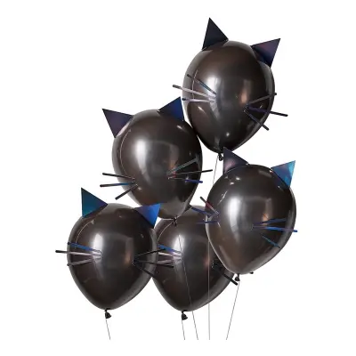 Ballonger Svart Katt - 5-pack