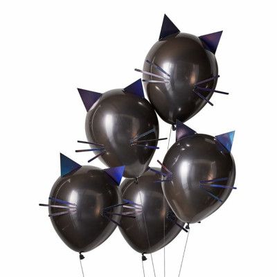 Ballonger Svarta Katter - 5-pack