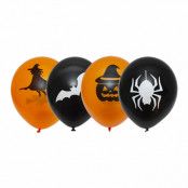 Ballonger Svart/Orange Halloween - 6-pack