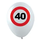 Ballonger Trafikskylt 40 - 12-pack
