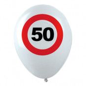 Ballonger Trafikskylt 50 - 12-pack