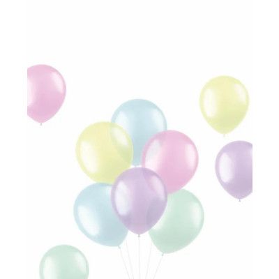 Ballonger Transparent pastell mix 33 cm 50-pack