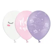 Ballonger Unicorn Vit/Rosa/Lila - 50-pack