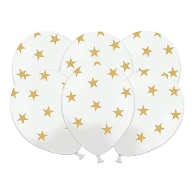 Ballonger Vita med Stjärnor - 50-pack
