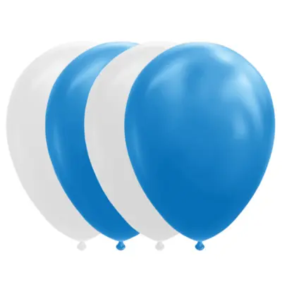 Ballonger Vita&Blå 10-pack