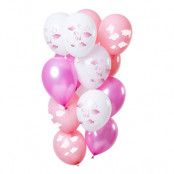 Ballonger Vit/Rosa Its a Girl - 12-pack