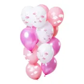 Ballonger Vit/Rosa Its a Girl - 12-pack