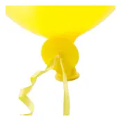 Ballongförslutare med Snöre Gul - 100-pack