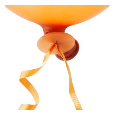 Ballongförslutare med Snöre Orange - 100-pack