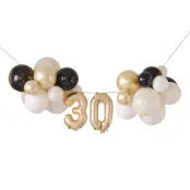 Ballonggirlang 30 Guld/Champagne