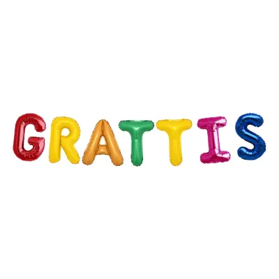 Ballonggirlang Grattis Flerfärgad