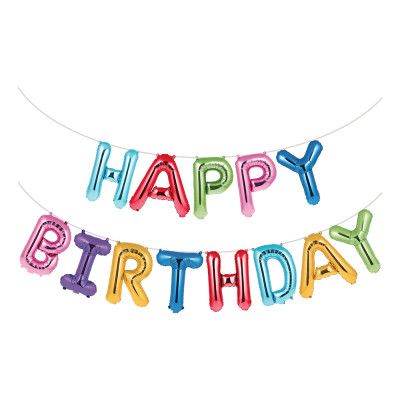 Ballonggirlang Happy Birthday Flerfärgad - 13-pack