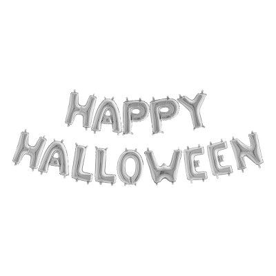 Ballonggirlang Happy Halloween Silver Metallic