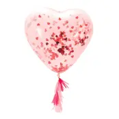 Konfettiballong Hjärtformad - 1-pack