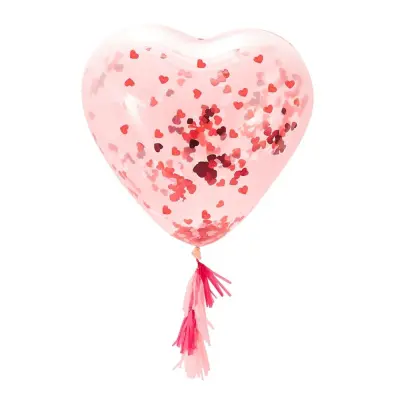 Konfettiballong Hjärtformad - 1-pack