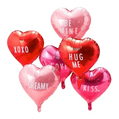 Ballongkit Be My Valentine med Bokstäver - 6-pack