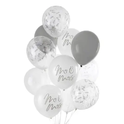 Ballongkit Mr&Mrs - 12-pack