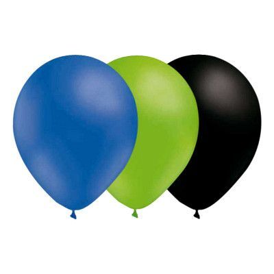 Ballongkombo Blå/Limegrön/Svart - 15-pack