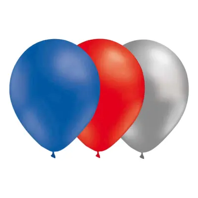 Ballongkombo Blå/Röd/Silver - 15-pack