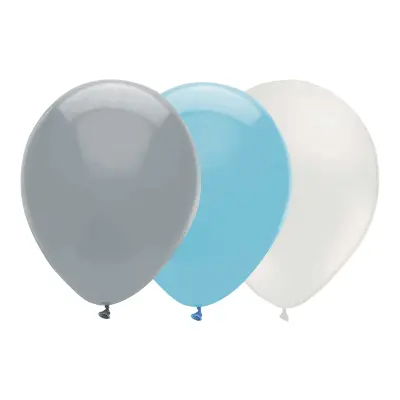 Ballongkombo Grå/Ljusblå/Vit - 15-pack