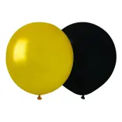 Ballongkombo Guld/Svart Runda Stora - 50-pack