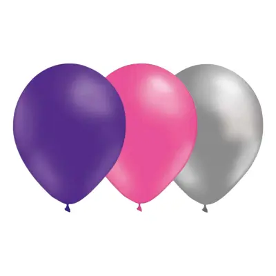 Ballongkombo Lila/Rosa/Silver - 15-pack