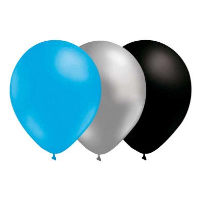Ballongkombo Ljusblå/Silver/Svart - 15-pack