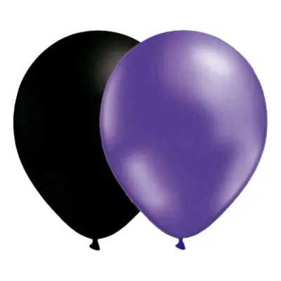 Ballongkombo Metallic Svart/Lila - 10-pack
