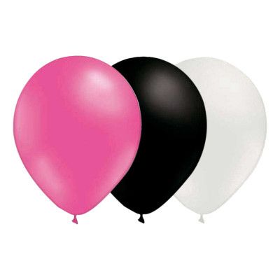 Ballongkombo Rosa/Svart/Vit - 15-pack