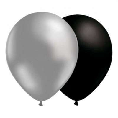 Ballongkombo Silver/Svart - 10-pack