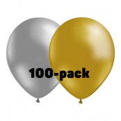 Ballongkombo Silver/Guld - 100-pack