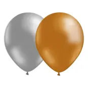 Ballongkombo Silver/Guld - 100-pack