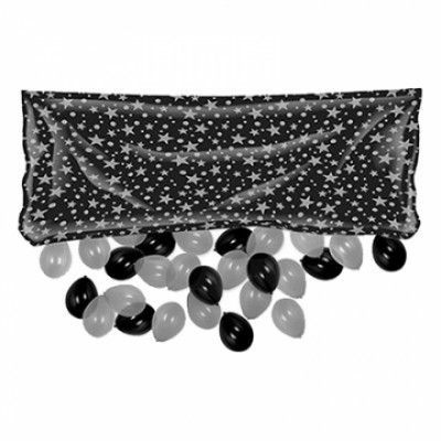 Ballongpåse med Ballonger Silver/Svart