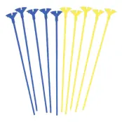 Ballongpinnar med Hållare Blå/Gula - 10-pack
