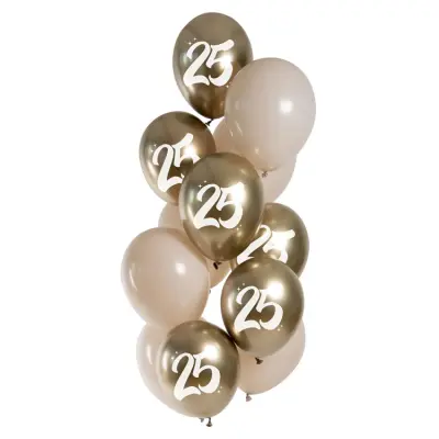 Ballongset Guld/Latte 25 år