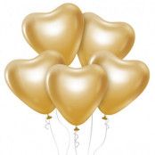 Ballongset Hjärtan Guld 6-pack