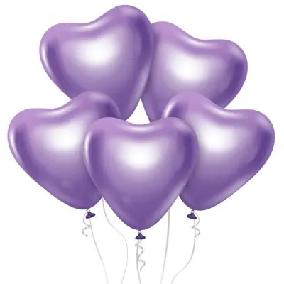Ballongset Hjärtan Lila 6-pack