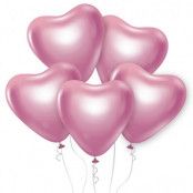 Ballongset Hjärtan Rosa 6-pack