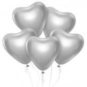 Ballongset Hjärtan Silver 6-pack