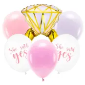 Ballongset Ring"She Said Yes"6-pack